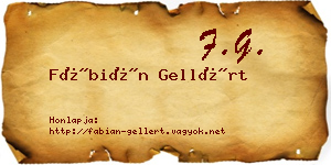 Fábián Gellért névjegykártya